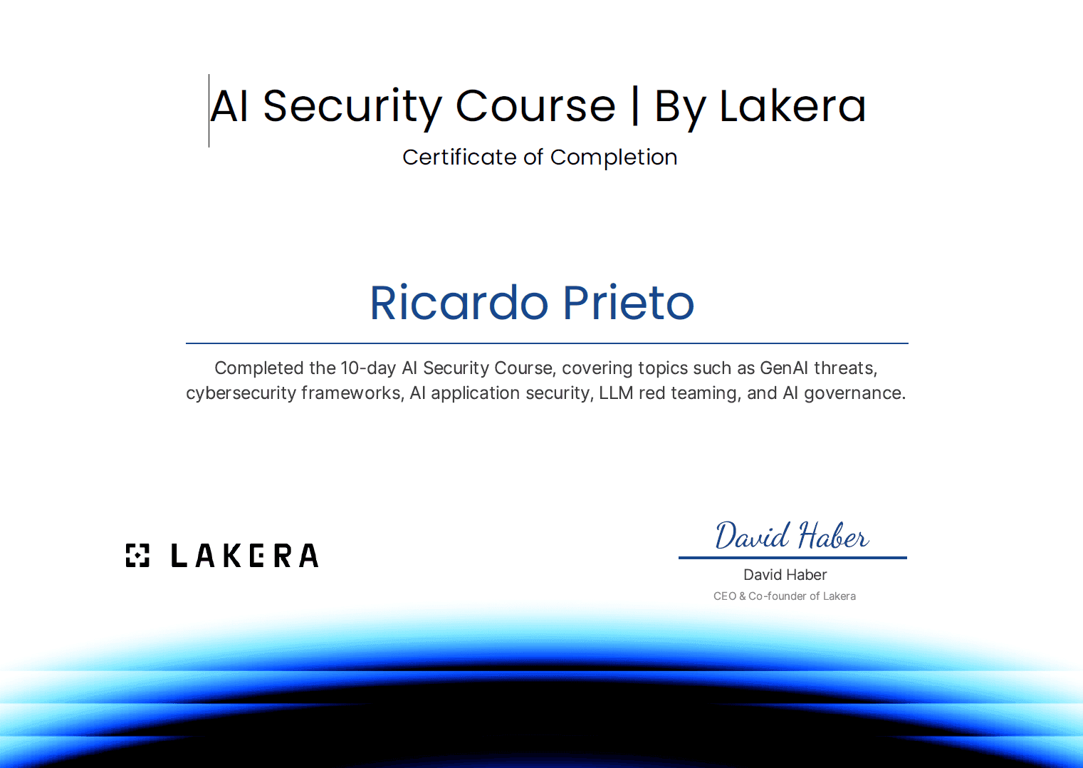 AI Security Course by Lakera, short course